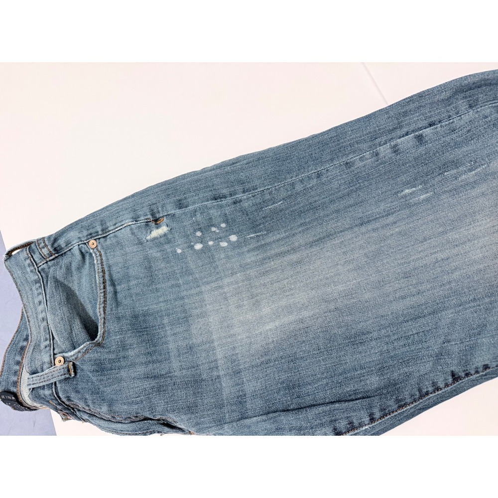 Lucky Brand 221 Original Straight Jeans Blue Distressed Paint Splatter 32x32 - Picture 7 of 10